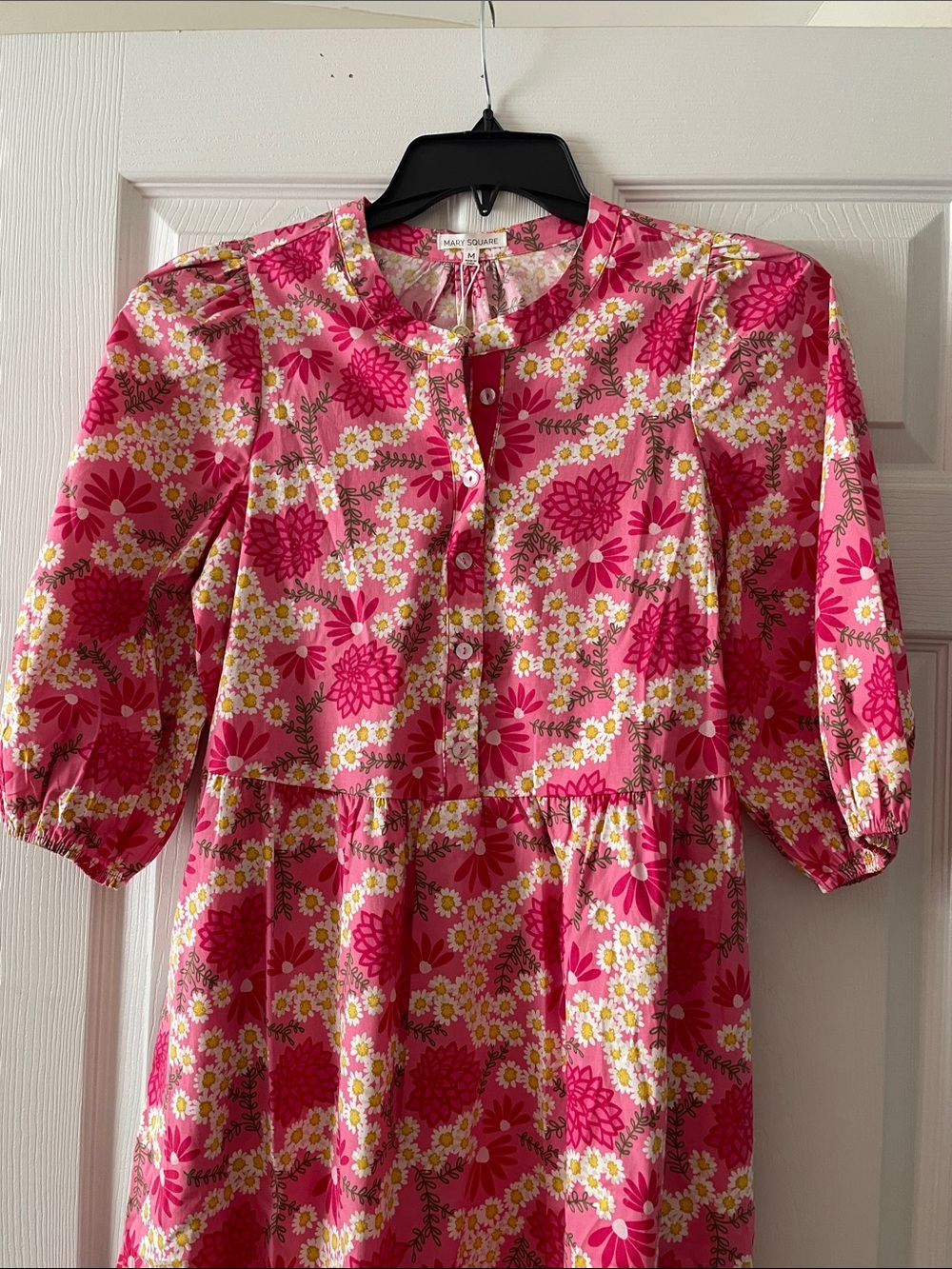 Pink Floral Tiered Midi Dress - Picture 4 of 4